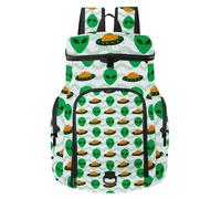 VAPOKF Basketball Backpack, Sport Bag with Ball and Shoe Compartment for Soccer Football Volleyball Swim Gym Travel, Green Alien UFO Invasion Spaceship Pattern