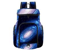 VAPOKF Basketball Backpack, Sport Bag with Ball and Shoe Compartment for Soccer Football Volleyball Swim Gym Travel, Beautiful Glowing Andromeda Galaxy Pattern