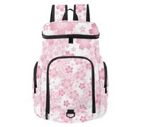 VAPOKF Basketball Backpack, Sport Bag with Ball and Shoe Compartment for Soccer Football Volleyball Swim Gym Travel, Pink Cherry Blossom Flowers Pattern