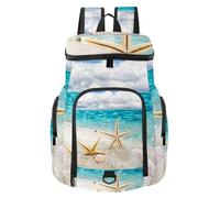 VAPOKF Basketball Backpack, Sport Bag with Ball and Shoe Compartment for Soccer Football Volleyball Swim Gym Travel, Starfish Coast Sea Shells