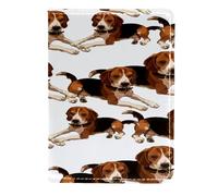 VAPOKF Beagle Dogs Lying on The Ground Passport Holder Travel Wallet Leather Card Case Cover, 11.5x16.5cm