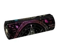 VAPOKF Bill Cipher Wheel Zodiac Print Pencil Cases, PU Leather Pen Bag Student Stationery Organiser Bag Makeup Pouch for Women Girls Boys Kids School Office Supplies
