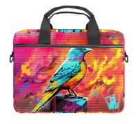 VAPOKF Bird Graffiti Laptop Shoulder Messenger Bag Case Sleeve Suitable for 13.4 Inch to 14.5 Inch Laptops