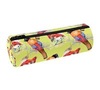 VAPOKF Bird on Branch Pencil Cases, PU Leather Pen Bag Student Stationery Organiser Bag Makeup Pouch for Women Girls Boys Kids School Office Supplies