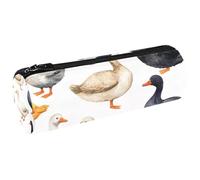 VAPOKF Black White Indian Runner Ducks Pen Pencil Case Coin Purse Cosmetic Makeup Bag for Student Stationery School Office Storage