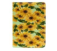 VAPOKF Blooming Yellow Sunflower Passport Holder Travel Wallet Leather Card Case Cover, 11.5x16.5cm