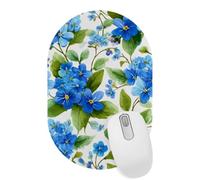 VAPOKF Blue Flowers Mouse Pad | Desk Mat/Gaming Oval Mouse Pad | Improved Precision and Speed | Rubber Base for Stable Grip on Smooth Surfaces | 28×18 cm