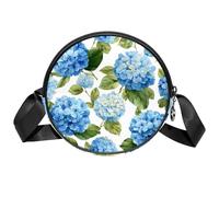 VAPOKF Blue Hydrangea Crossbody Bag for Women Sling Belt Bag Small Shoulder Chest Bag Purses with Adjustable Strap Pack Cross Body Bags with for Ladies Travel Shopping