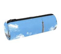 VAPOKF Blue Sky Paris Tower Seine River Pen Pencil Case Coin Purse Cosmetic Makeup Bag for Student Stationery School Office Storage