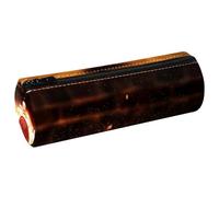 VAPOKF Bowling Ball Strike hit with Fire Print Pencil Cases, PU Leather Pen Bag Student Stationery Organiser Bag Makeup Pouch for Women Girls Boys Kids School Office Supplies