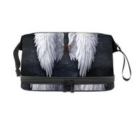 VAPOKF Broken Angel Wings Cosmetic Bag for Women and Girls, Travel Toiletry Bag Makeup Handy Pouch Organizer Bag with Brush Compartment