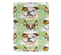 VAPOKF Bulldog and Jack Russell Terrier Pet Passport Holder Travel Wallet Leather Card Case Cover, 11.5x16.5cm