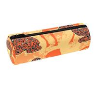 VAPOKF Camel with Oriental Ornament Pencil Cases, PU Leather Pen Bag Student Stationery Organiser Bag Makeup Pouch for Women Girls Boys Kids School Office Supplies