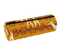 VAPOKF Camels and Ethnic Oriental Decorative Pencil Cases, PU Leather Pen Bag Student Stationery Organiser Bag Makeup Pouch for Women Girls Boys Kids School Office Supplies
