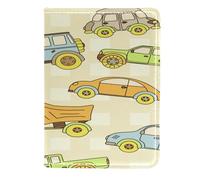 VAPOKF Cartoon Cars and Taxi Passport Holder Travel Wallet Leather Card Case Cover, 11.5x16.5cm