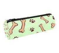 VAPOKF Cartoon Dog Footprints and Bones Pen Pencil Case Coin Purse Cosmetic Makeup Bag for Student Stationery School Office Storage