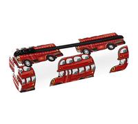 VAPOKF Cartoon Double Decker Red Bus Pencil Cases, PU Leather Pen Bag Student Stationery Organiser Bag Makeup Pouch for Women Girls Boys Kids School Office Supplies