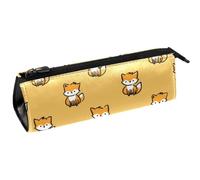 VAPOKF Cartoon Little Fox Triangle Pen Bag Pencil Case, Student Stationery Pouch for School Office Supplies