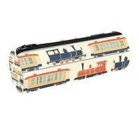 VAPOKF Cartoon Retro Trains Canvas Pen Pencil Case Coin Purse Cosmetic Makeup Bag for Student Stationery School Office Storage
