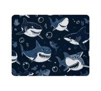 VAPOKF Cartoon Sharks Mouse Pad, 28 x 22cm Mouse Mat, Rectangle Gaming Mousepad, Desk Mat with Rubber Base, Desk Pad Laptop for Office and Home