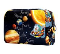 VAPOKF Cartoon Space Battles Cosmetic Bag for Women, Travel Toiletries Bags Large Makeup Handy Pouch Organizer Bag with Zipper