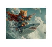 VAPOKF Cat Sharks Mouse Pad, 28 x 22cm Mouse Mat, Rectangle Gaming Mousepad, Desk Mat with Rubber Base, Desk Pad Laptop for Office and Home