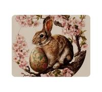 VAPOKF Cherry Blossom Bunny Mouse Pad | Desk Mat/Gaming Rectangle Mouse Pad | Improved Precision and Speed | Rubber Base for Stable Grip on Smooth Surfaces | Table pad