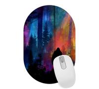 VAPOKF Chimpanzee spaceship Mouse Pad, 28×18 cm Mouse Mat, Oval Gaming Mousepad, Desk Mat with Rubber Base, Desk Pad Laptop for Office and Home