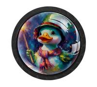 VAPOKF Christmas Swan Cabinet Knobs, Premium Door Drawer Knobs, Round Cupboard Handles with Screws, for Kitchen Bedroom Furniture - Pack of 4