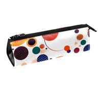 VAPOKF Circles Dots Color Pattern Triangle Pen Bag Pencil Case, Student Stationery Pouch for School Office Supplies