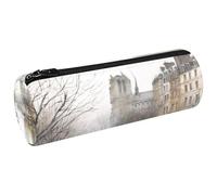 VAPOKF Cold Winter River Building Pen Pencil Case Coin Purse Cosmetic Makeup Bag for Student Stationery School Office Storage