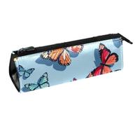 VAPOKF Colored Butterflies Triangle Pen Bag Pencil Case, Student Stationery Pouch for School Office Supplies