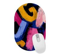 VAPOKF Colorful Alphabet Mouse Mat Office Oval Mousepad 28×18 cm, Non-Slip Rubber Base, Wear-Resistant, Washable, Smooth to Use, Scratch Free, Durable