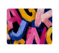 VAPOKF Colorful Alphabet Mouse Mat Office Rectangle Mousepad 28 x 22 cm, Non-Slip Rubber Base, Wear-Resistant, Washable, Smooth to Use, Scratch Free, Durable