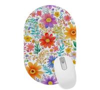 VAPOKF Colorful Flowers Floral Mouse Pad | Desk Mat/Gaming Oval Mouse Pad | Improved Precision and Speed | Rubber Base for Stable Grip on Smooth Surfaces | 28×18 cm
