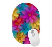 VAPOKF Colorful Flowers Mouse Pad | Desk Mat/Gaming Oval Mouse Pad | Improved Precision and Speed | Rubber Base for Stable Grip on Smooth Surfaces | 28×18 cm