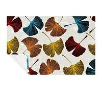 VAPOKF Colorful Gingko Biloba Leave Pattern Prints Soft Warm Cozy Blanket Throw for Bed Couch Sofa Picnic Camping Beach, 150 * 200cm