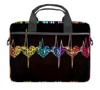 VAPOKF Colorful Heart Beat Laptop Shoulder Messenger Bag Case Sleeve Suitable for 13.4 Inch to 14.5 Inch Laptops