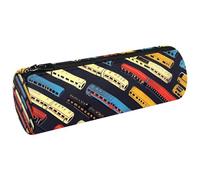 VAPOKF Colorful Trains Pattern Canvas Pen Pencil Case Coin Purse Cosmetic Makeup Bag for Student Stationery School Office Storage