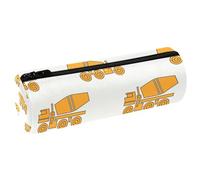 VAPOKF Concrete Mixer Machinery Pencil Cases, PU Leather Pen Bag Student Stationery Organiser Bag Makeup Pouch for Women Girls Boys Kids School Office Supplies