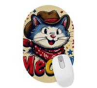 VAPOKF Cowboy Cats Mouse Pad | Desk Mat/Gaming Oval Mouse Pad | Improved Precision and Speed | Rubber Base for Stable Grip on Smooth Surfaces | 28×18 cm
