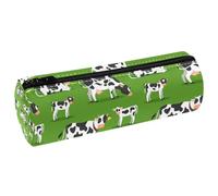 VAPOKF Cows and Calfs Grazing at The Meadow Pencil Cases, PU Leather Pen Bag Student Stationery Organiser Bag Makeup Pouch for Women Girls Boys Kids School Office Supplies
