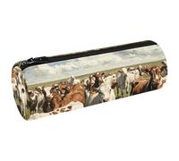VAPOKF Cows on Pasture Canvas Pen Pencil Case Coin Purse Cosmetic Makeup Bag for Student Stationery School Office Storage