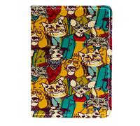 VAPOKF Crowd People Like Cats and Dogs Passport Holder Travel Wallet Leather Card Case Cover, 11.5x16.5cm