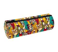 VAPOKF Crowd People Like Cats and Dogs Pencil Cases, PU Leather Pen Bag Student Stationery Organiser Bag Makeup Pouch for Women Girls Boys Kids School Office Supplies