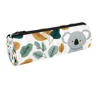 VAPOKF Cue Koala Tropical Leaf Pen Pencil Case Coin Purse Cosmetic Makeup Bag for Student Stationery School Office Storage