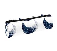 VAPOKF Curved Moon PU Leather Barrel Pen Pencil Case Coin Purse Cosmetic Makeup Bag for Student Stationery School Office Storage