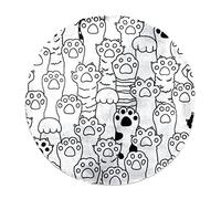 VAPOKF Cute Animal Paws Soft Round Faux Rabbit Fur Area Rug, Non-Slip Floor Carpet Mat for Kids Room Nursery Room, 2.3 Feet