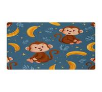 VAPOKF Cute Monkey and Banana Kitchen Mat, Non Slip Washable Floor Rug, Absorbent Kitchen Mats Runner Rugs for Kitchen, Hallway, Laundry Room