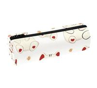 VAPOKF Cute Shaking Cat PU Leather Barrel Pen Pencil Case Coin Purse Cosmetic Makeup Bag for Student Stationery School Office Storage